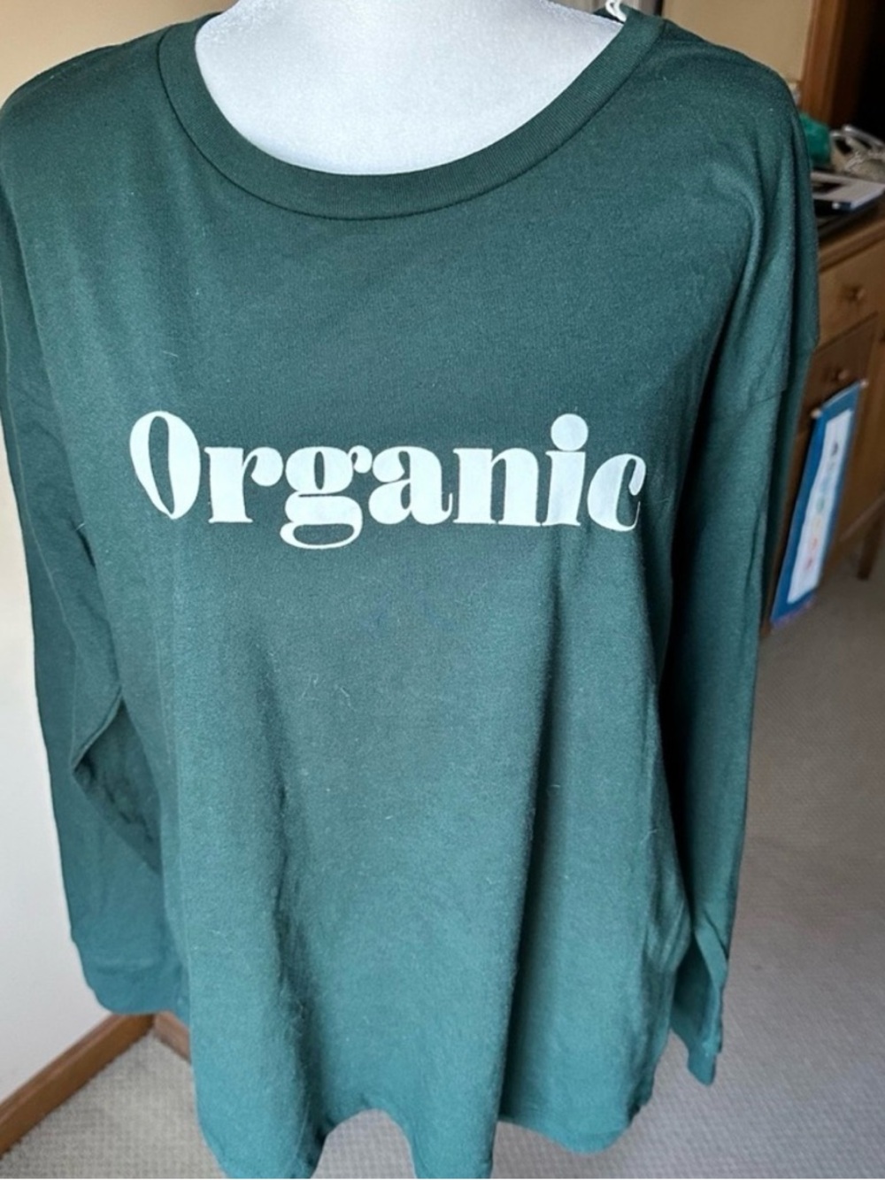 Organic Graphic Long Sleeve Tee - Forest Green